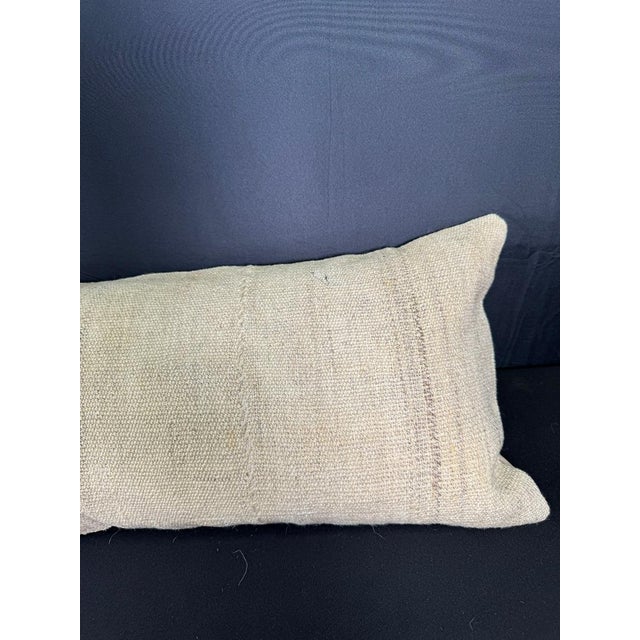 Turkish Hemp Pillow Cushion Natural Beige Cushion Cover 12x46 For Sale - Image 4 of 4