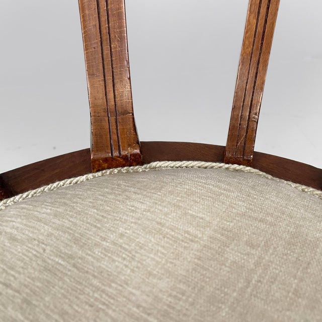 Art Deco Italian Tub Chair in Wood and White Fabric, 1930s For Sale - Image 9 of 18