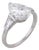 1950s French Gia 2.55 Carat Antique Pear Shape Diamond Platinum Engagement Ring, Size 7 For Sale