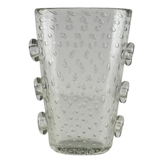 Pulegoso Glass Vase with Applied Discs by Ercole Barovier, 1930s For Sale