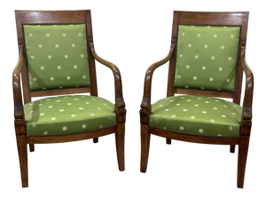 Empire Style Mahogany Chairs, 1950s, Set of 2