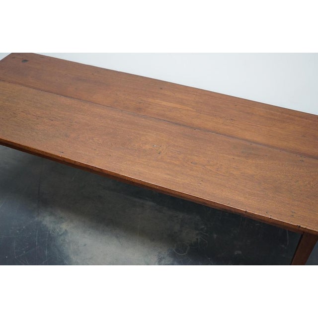 Large Antique 19th Century Dutch Rustic Farmhouse Teak Dining Table For Sale - Image 9 of 18