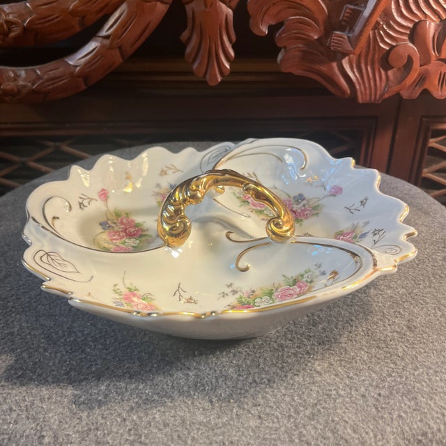 Vintage Three Compartment Porcelain Relish Dish/Platter For Sale - Image 4 of 10