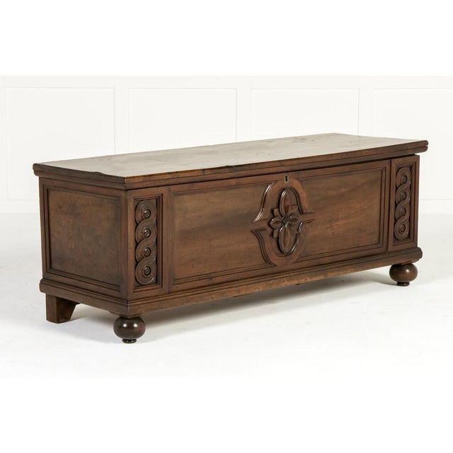 Wood Italian Walnut Coffer, 18th Century For Sale - Image 7 of 7