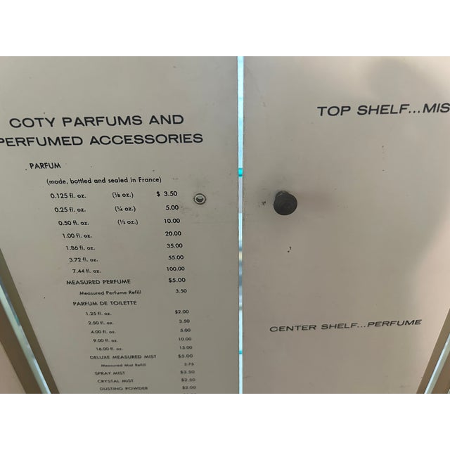 Glass 1950s Vintage Coty Perfume Store Display For Sale - Image 7 of 16