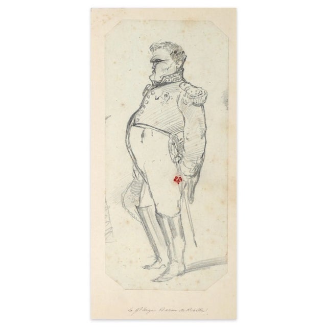 The general \. Baron de brielhe is an original drawing in pencil with gray point, unsigned, on paper, realized by e. O....
