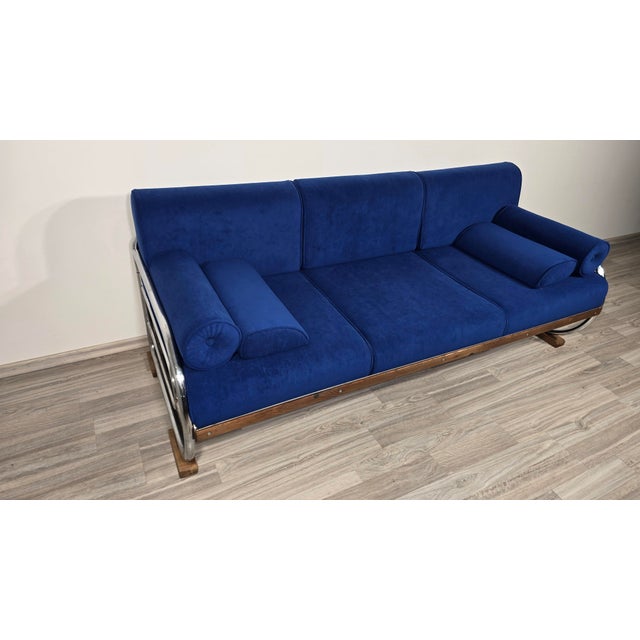 Bauhaus Chrome Sofa by Robert Slezák for Slezák Factories, 1930s For Sale - Image 9 of 14