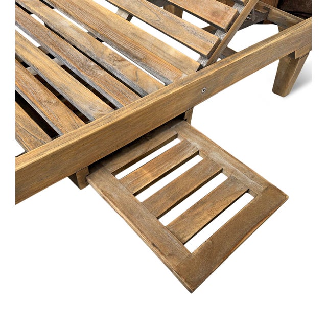 Contemporary Contemporary Coastal Outdoor Teak Lounge Chair For Sale - Image 3 of 8