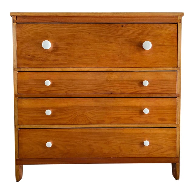 Early American Country Pine Dresser W/ Original Porcelain Knobs For Sale