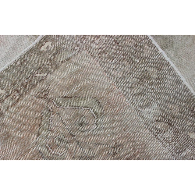 Wide Turkish Oushak Gallery Runner in Muted Tones With All-Over Design For Sale - Image 12 of 13