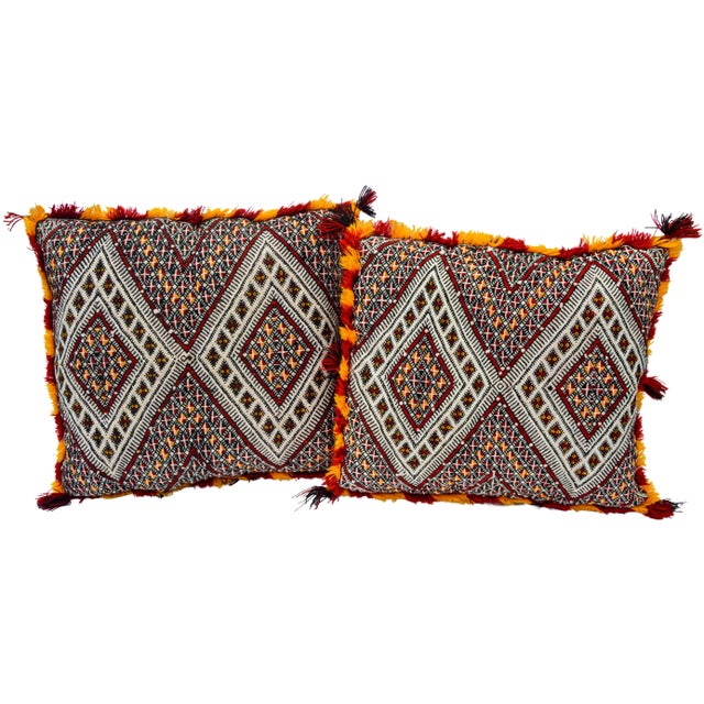 Berber Pillows W/ X & Diamonds, S/2 For Sale - Image 11 of 11