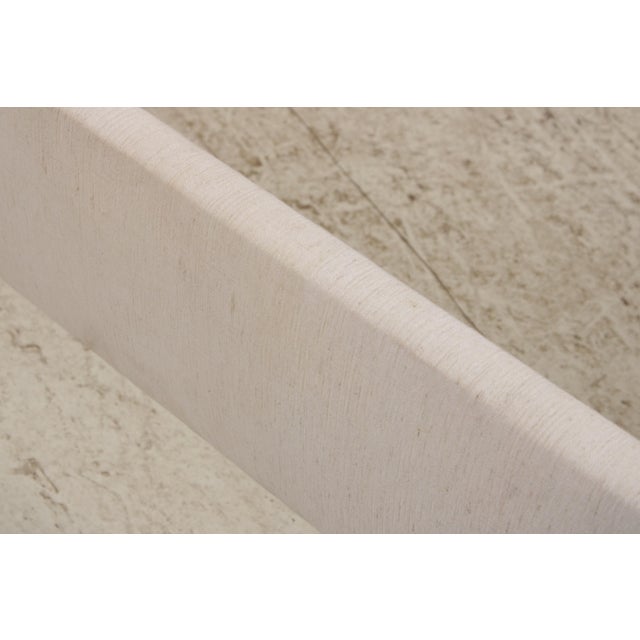 Off-white King Size Custom Upholstered Modern Bed For Sale - Image 8 of 15