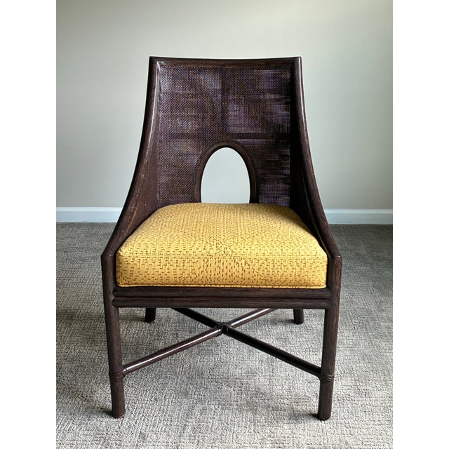 Late 20th Century Set of 6 Barbara Barry for McGuire Tobacco Cane Dining Chairs For Sale In Charlotte - Image 6 of 11
