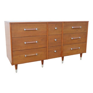 Mid Century Modern Royal Palm Solid Oak Long Low Dresser 5882 For Sale