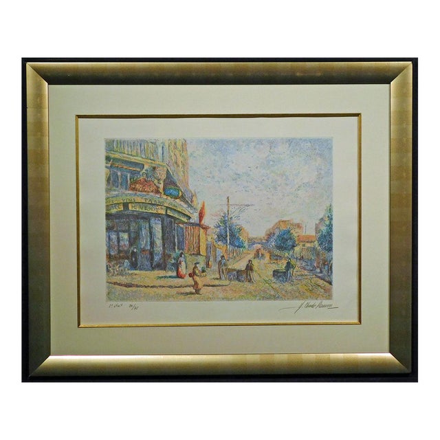 Pissarro, Claude "Avenue of the Street Vendor" H.Signed Artwork Black Framed #20 For Sale