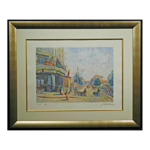 Pissarro, Claude "Avenue of the Street Vendor" H.Signed Artwork Black Framed #20