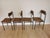 Metal Vintage Industrial Black Metal School Chairs with Brown Fabric Seats, 1970s, Set of 4 For Sale - Image 7 of 18