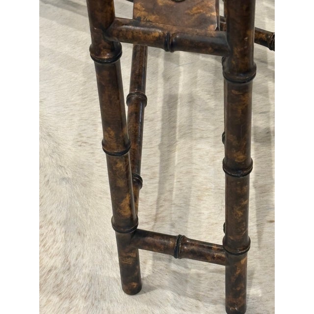 Vintage Palm Beach Style / Chinoiserie Style Faux Bamboo Faux Tortoise Tray Top Coffee Table by Baker Furniture For Sale - Image 12 of 18