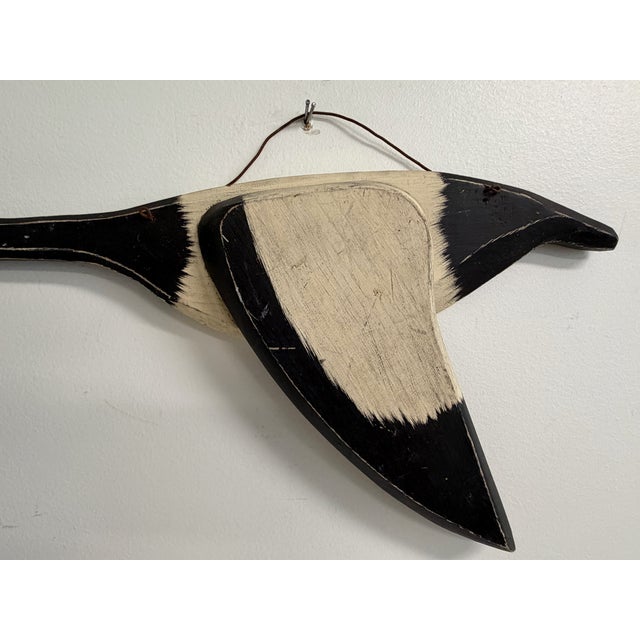 Wood Folk Art Flying Goose Wall Sculpture For Sale - Image 7 of 9