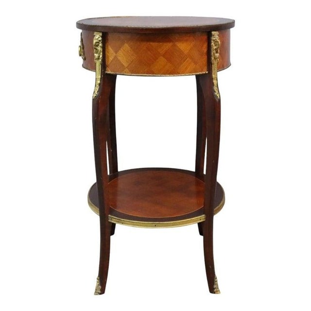 1920s Pair Spanish French Louis XV Style Rosewood Prquetry & Figural Ormolu Stands For Sale - Image 11 of 14