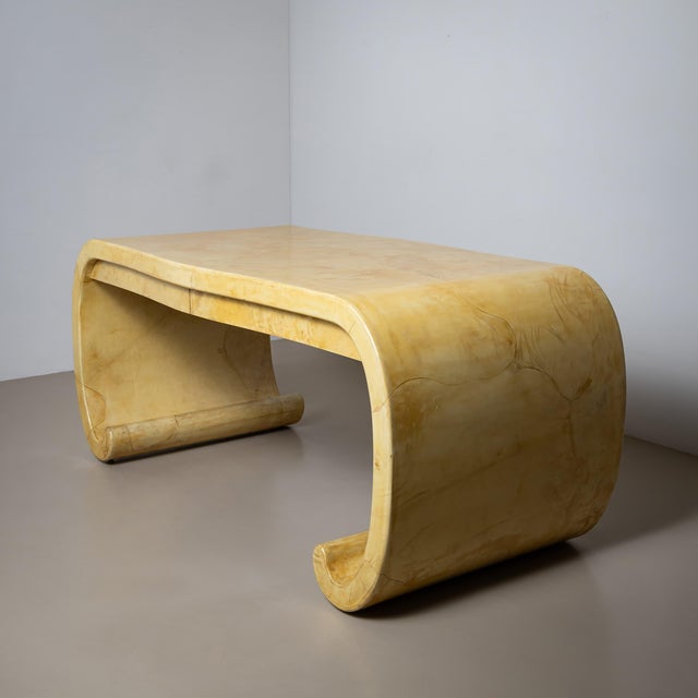 Parchment-Covered Desk, Attributed to Karl Springer, 1960-80s For Sale In New York - Image 6 of 8