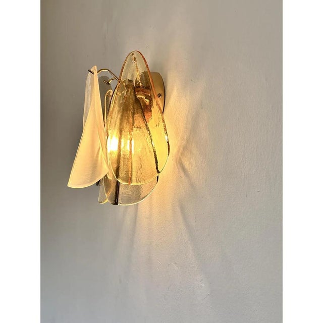 Multicolor Amber Rondini Murano Wall Sconces by Simoeng, Set of 2 For Sale - Image 10 of 11