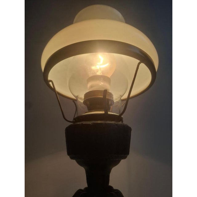 Mid-Century Modern Czech Cast Iron Glass Lamp, 1960 For Sale - Image 10 of 16