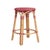 Red Tobias 24 in. Seat Height Round Rattan Backless Counter Stool, Red/White Dot/ Natural Rattan Frame For Sale - Image 8 of 8