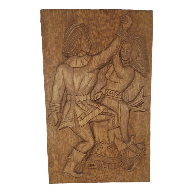 Mid-Century Modern Hand-Carved Wall Hanging, 1960s For Sale