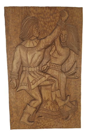 Mid-Century Modern Hand-Carved Wall Hanging, 1960s