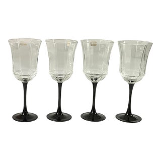 1990s Luminarc of France-Octagon Bowl Wine Goblets – Set of 4 For Sale