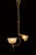 Early 20th Century Brass Pendant With Embossed Glass Shades For Sale - Image 4 of 10