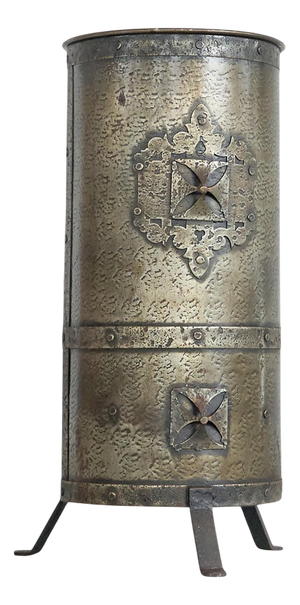 Arts and Crafts Umbrella Stand in Hand Hammered Metal, 1890s