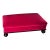Custom Fuchsia Pink Velvet Cocktail Ottoman With Dark Wood Base & Bun Feet For Sale