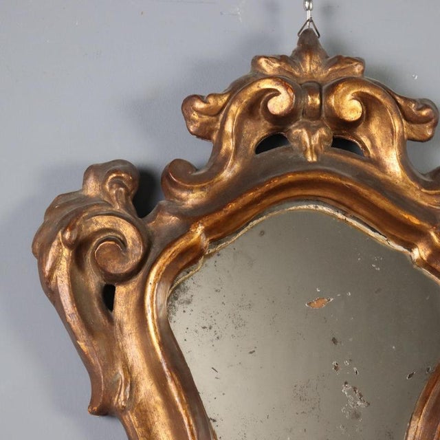 Baroque Giltwood Mirrors, Italy, 18th Century, Set of 2 For Sale - Image 4 of 10