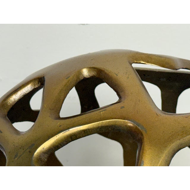 Z Gallerie Gold Metal Sphere For Sale - Image 9 of 12