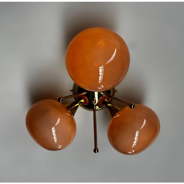 Trifoglio Polished Brass Gray Pebble Flush Mount by Fabio LTD For Sale - Image 6 of 8