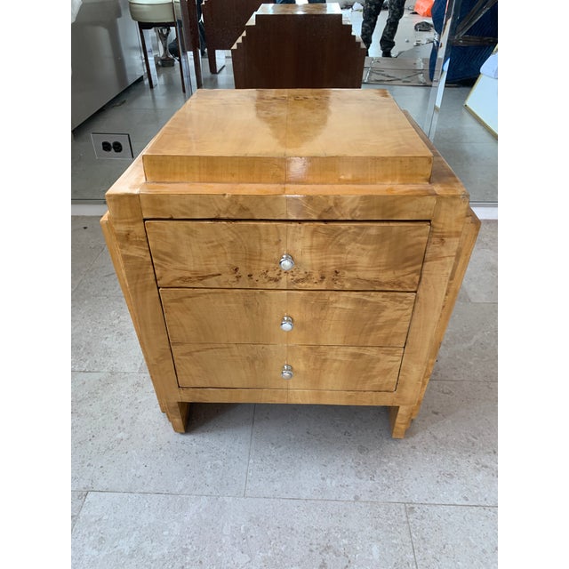 Mid-Century Art Deco Burl Wood Side Table or Night Stand For Sale - Image 11 of 12