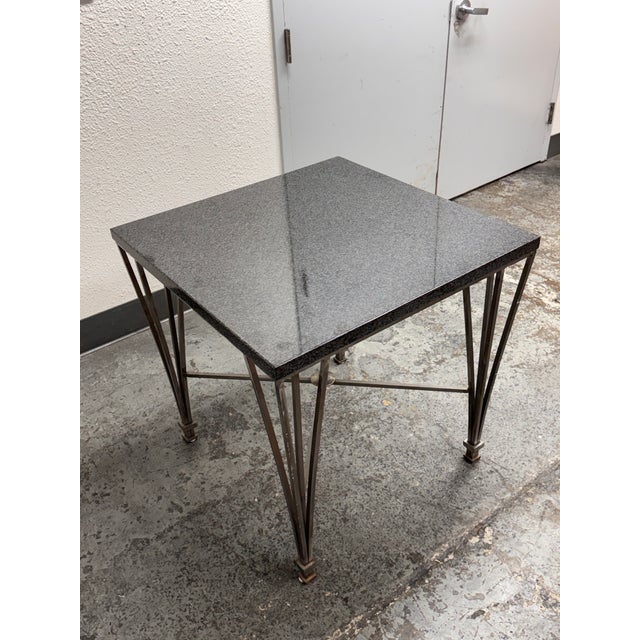 Post Modern Granite + Steel Table For Sale - Image 4 of 12
