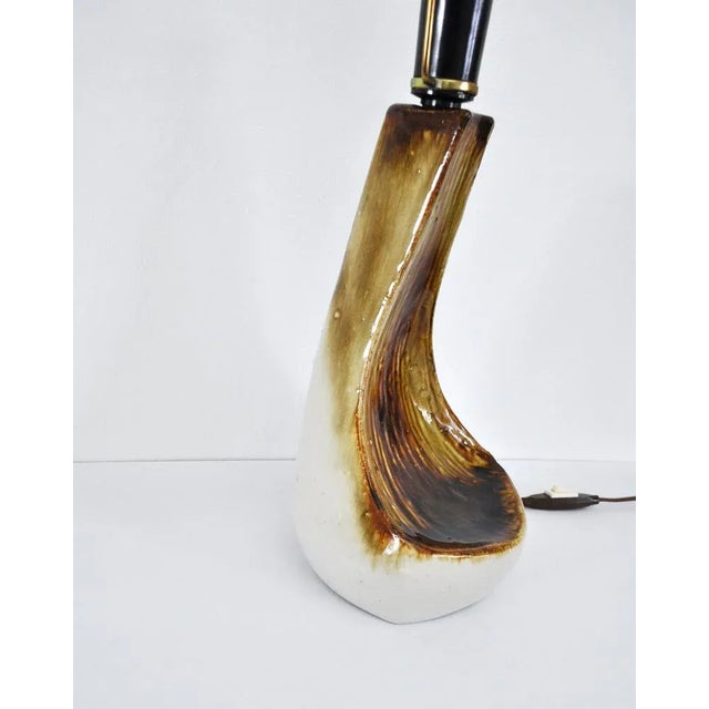 Organic Shaped Table Lamp in Warm Brown Colors by Axella Stentøj, Denmark, 1970s For Sale - Image 9 of 15