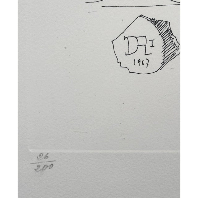 1968 Dali Flora Dalinae Lilium Music Hand Signed Numbered Etching Surreal Rare Art For Sale - Image 4 of 4