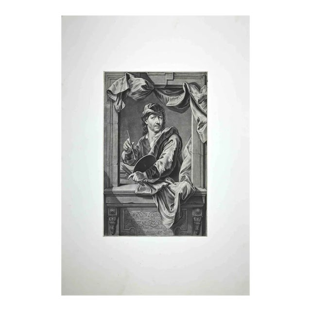 John Faber II, Portrait of Sculptor John Michael Rysbrack, Mezzotint, 1734 For Sale