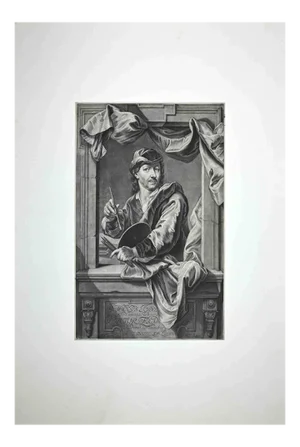 John Faber II, Portrait of Sculptor John Michael Rysbrack, Mezzotint, 1734