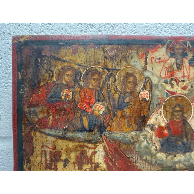19th Century Antique 1800's Russian Orthodox Icon Sophia, the Holy Wisdom of God Oil Painting For Sale - Image 5 of 15