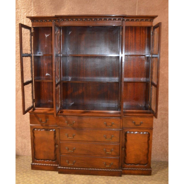 Vintage Two Piece Mahogany Regency Style Bubble Glass ...