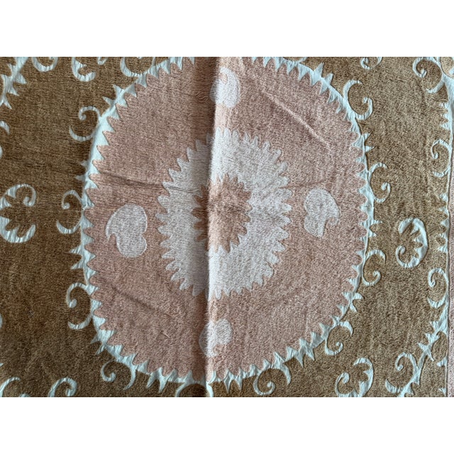 Mid-Century Modern Decorative Suzani Tablecloth From Uzbekistan For Sale - Image 3 of 8