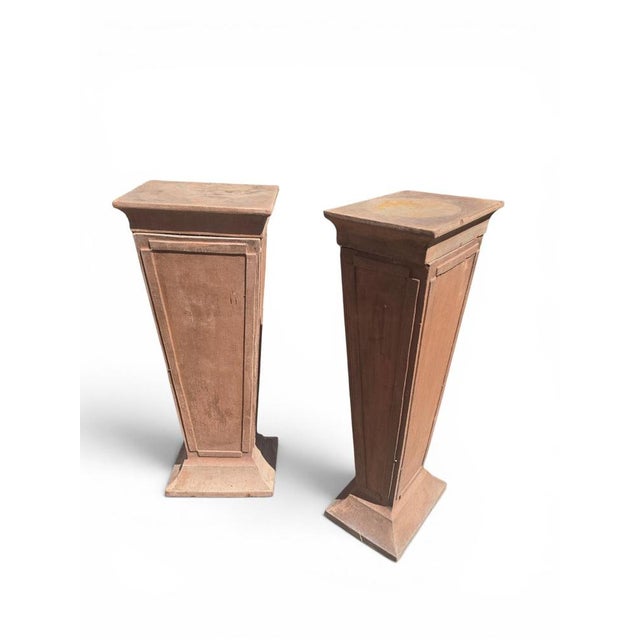 Terracotta Pedestals, 1950s, Set of 2 For Sale - Image 9 of 11