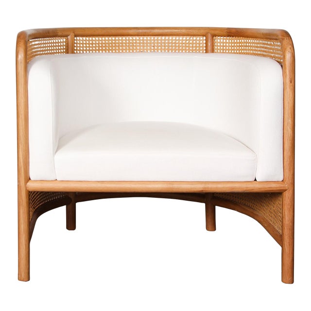 Fields Cane Back White Accent Chair From Crate & Barrel Chairish