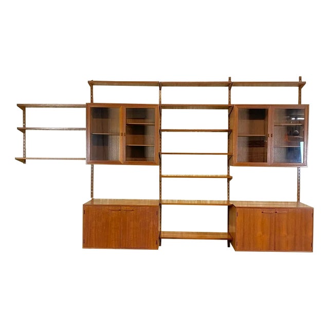 Danish Teak Wall Unit, 1960s For Sale