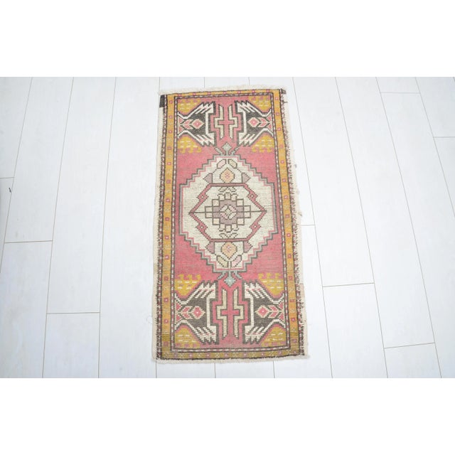 1960s Anatolian Unique Tribal Wool Small Carpet For Sale In Phoenix - Image 6 of 6